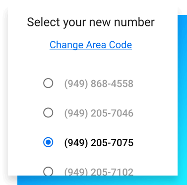 Image of phone list of virtual numbers