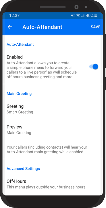 Image of voicemail to email on phone