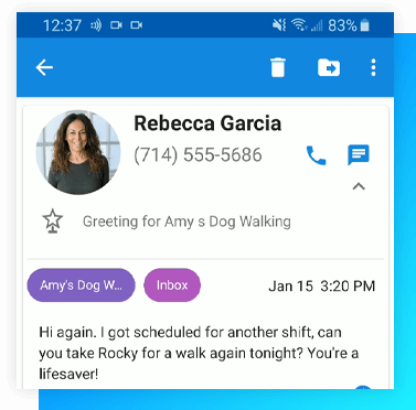 Image of email from Rebecca Garcia