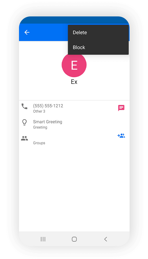 Block any caller screen