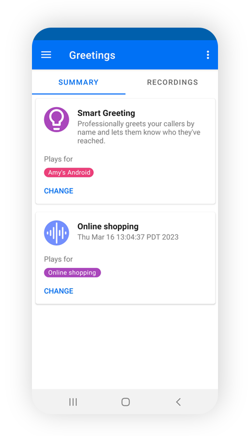 Second phone number screen